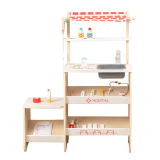 Kid Pretend Medical Clinic Stand Simulation Toy Set With 22 Accessories Ages 3+ US