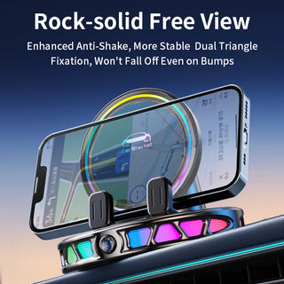 Colorful RGB Ambient Light Car Wireless Charging Bracket Holder Car Phone Mount