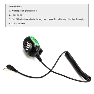 K-SM26 Microphone Speaker for TG-K4AT PX-777 LT-2288 VEV-3288S UV-5RA Green