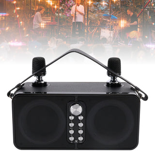 Wireless Bluetooth Speaker Dual Microphone Karaoke All-In-One Outdoor Portable