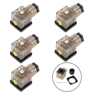5Pcs Solenoid Valve Coil Plugtransparent Voltage Universal Accessories Dc 24V
