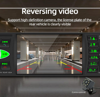 4.1 Inches Car Radio Stereo 1DIN Bluetooth FM USB AUX Audio MP5 Player + Camera