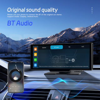 10.26" Portable Bluetooth Car Navigation Carplay Wireless Car Radio AHD Camera