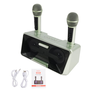 Wireless Bluetooth Speaker Dual Microphone Karaoke for Home Party Picnic Outdoor