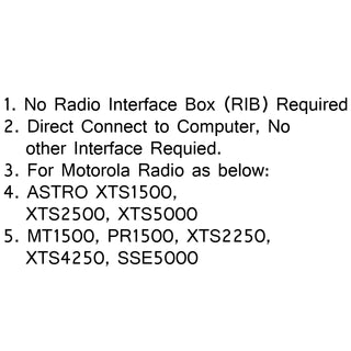 Programming Cable For Radio ASTRO XTS2500 XTS5000 PR1500 XTS1500