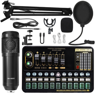 V10 Live Sound Card Kit with M800 Microphone – Streaming & Karaoke Audio Set