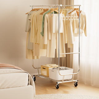 660lbs Clothing Racks with Wheels Heavy Duty Clothes Rack Metal Clothes Storage Portable Closet