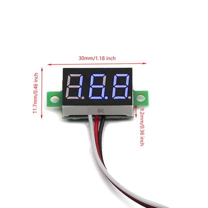 5x Mini DC 0-30V Blue LED 3-Digital Display Voltage Voltmeter Panel Calibratable Generic