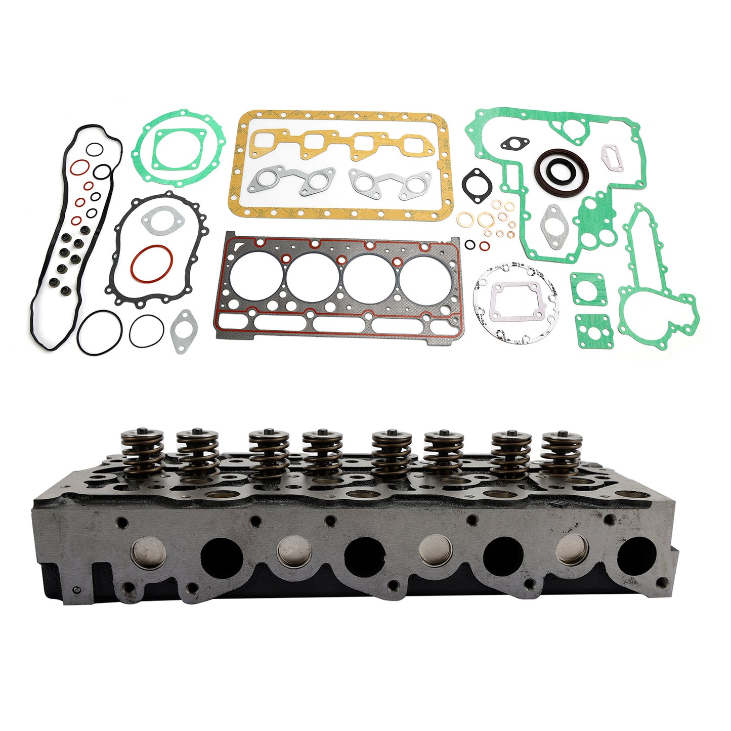 Kubota V2403 Engine Cylinder Head Assembly & Full Gasket Kit - Replaces 1G855-03042, 1J860-03040,1G896-03040, 1G928-03040, 1G851-03040, 1G851-03042, 1G851-03043, 1J854-03040, 1J860-03040