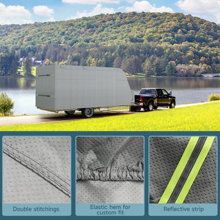 topteng 5 Layers Camper Cover 27'-30' Travel Trailer RV Cover Windproof Extra Thick  with Adhesive Repair Patches