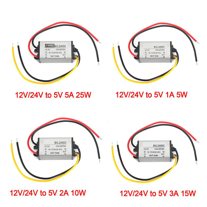 12V/24V to 5V 5A 25W Waterproof Converter Step Down Volt Module Power Supply Generic