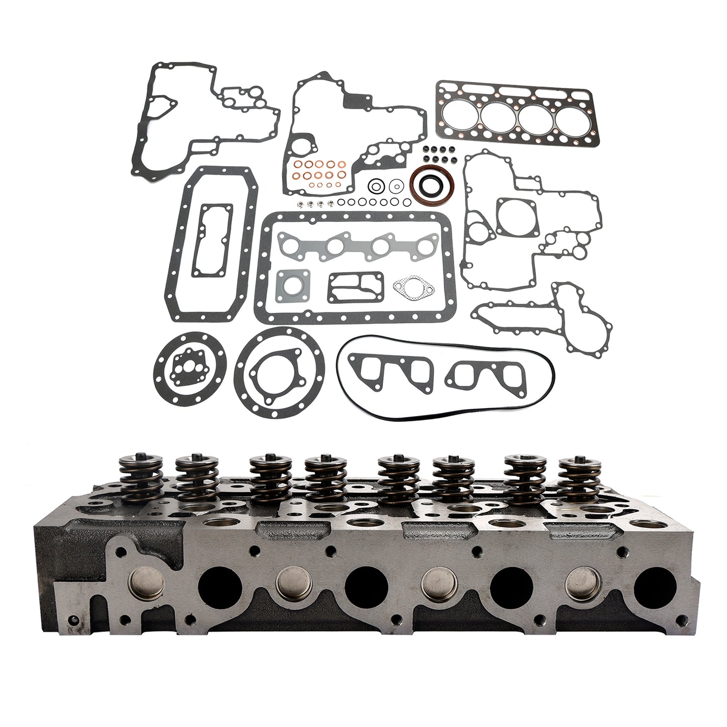 Complete Cylinder Head & Gasket Kit for Kubota V1902 Engine - Fits Bobcat, New Holland, Thomas Skid-Steer Loaders