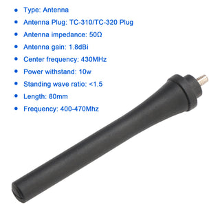 1x Radio 80mm 400-470Mhz HYT-TC310 Antenna for TC310 TC320 Walkie Talkie