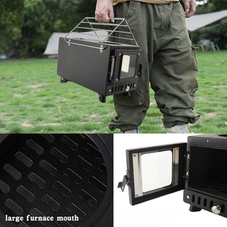 Portable 304 Stainless Steel Camping Stove with Chimney Pipe