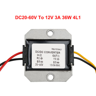 WaterProof DC20-60V To DC12V 3A 36W Step Down Power Converter Regulator