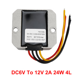 DC/DC Converter Regulator 6V Step Up to 12V 2A 24W Waterproof
