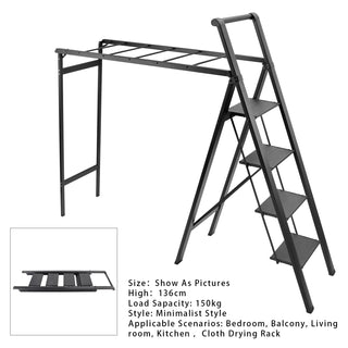 Foldable Drying Rack with Non-slip 4 Step Ladder 330lb Clothing Shoes Drying