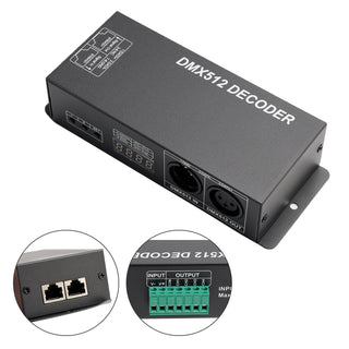 LED RGBW DMX 512 Controller Decoder Dimmer 4Channels 32A 4x8A Stripe Light