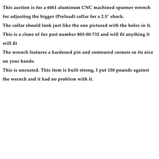 Clone Fox 803-00-732 Spanner Wrench for FOX 2.5 Coil Over Adj