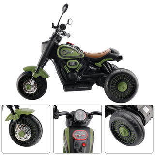 3Wheel 6V Kid Ride On Motorcycle Electric Toy With Colorful Light Music Green