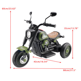 3Wheel 6V Kid Ride On Motorcycle Electric Toy With Colorful Light Music Green