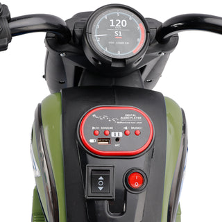 3Wheel 6V Kid Ride On Motorcycle Electric Toy With Colorful Light Music Green