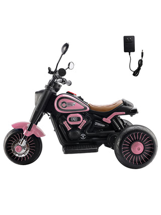 3Wheel 6V Kid Ride On Motorcycle Electric Toy With Colorful Light And Music Pink