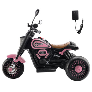 3Wheel 6V Kid Ride On Motorcycle Electric Toy With Colorful Light And Music Pink
