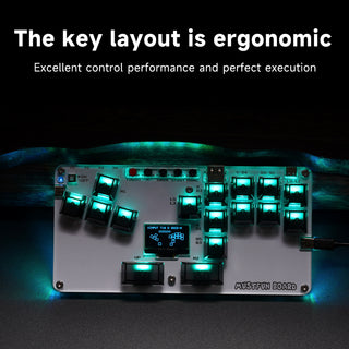 MustFun Hitbox Mini Stickless Controller Suitable For PC/PS3/PS4/Switch Black