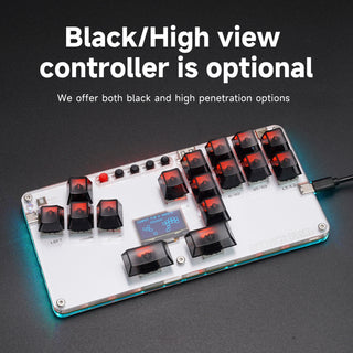 MustFun Hitbox Mini Stickless Controller Suitable For PC/PS3/PS4/Switch Black