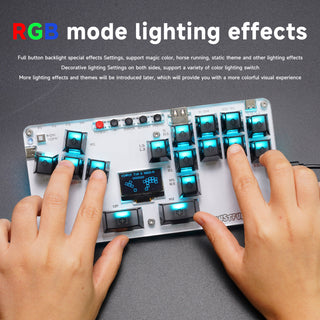 MustFun Hitbox Mini Stickless Controller Suitable For PC/PS3/PS4/Switch Black