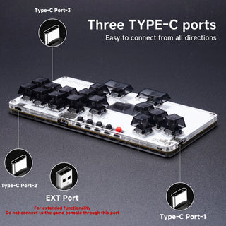 MustFun Hitbox Mini Stickless Controller Suitable For PC/PS3/PS4/Switch Black