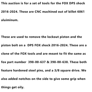 Shock Rebuild Tools for FOX DPS 398-00-638 & 398-00-637