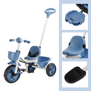 Boys Girls Toddler Trike Kids Tricycle with Push Handle