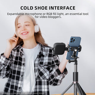 Multifunctional Phone Holder Expandable Fill Light Mobile Phone Desktop Stand