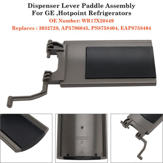 2pcs WR17X20449 Dispenser Lever Paddle Assembly For GE Hotpoint Refrigerators