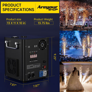 700W Large Cold Spark Firework Machine – DMX Stage DJ Event Party Effect with Remote Control