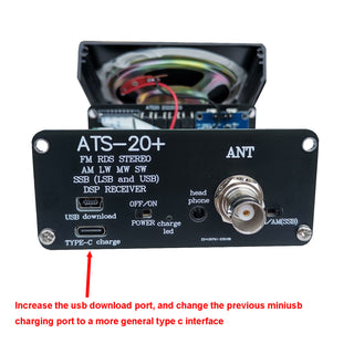 Upgraded ATS-20+ Radio Receiver FM AM (MW & SW) SSB (LSB & USB) With Battery