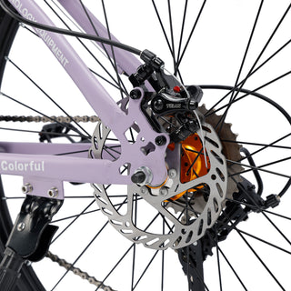 26-Inch 27-Speed Mountain Bike – Adult MTB with Dual Disc Brakes & Suspension Fork, Purple