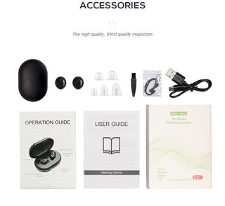 Invisible Wireless Hearing Aids – Rechargeable In-Ear Hearing Aid with Charging Case