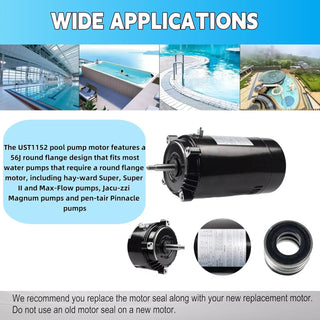 Pool Pump 1.5 HP UST1152 Pool Pump Replacemen Motor For HAYWARD SUPER PUMP