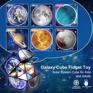 2 In 1 Earth Style Star Cube Magic Cube Set For Kid And Adult Toy Ages 8-12