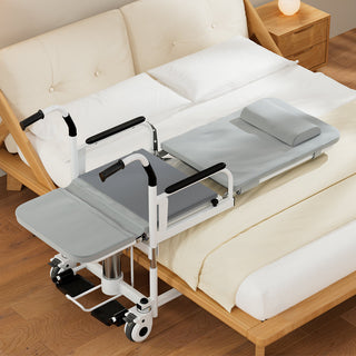 Topteng Patient Chair Hydraulic Transferred Lift Wheelchair Reclining transfer bed With potty