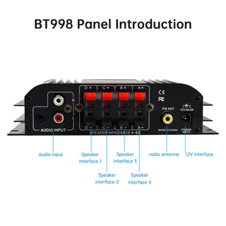 3 in 1 720W 4CH High-Power Mini Sm Amplifier Home Car 12V 220V Hifi Bluetooth