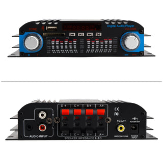 3 in 1 720W 4CH High-Power Mini Sm Amplifier Home Car 12V 220V Hifi Bluetooth