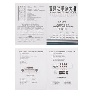 3 in 1 720W 4CH High-Power Mini Sm Amplifier Home Car 12V 220V Hifi Bluetooth