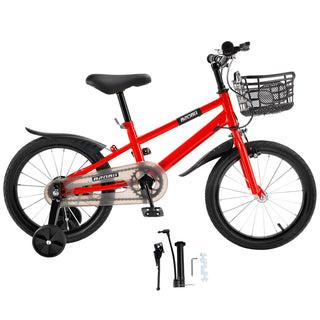 14"/16"/18" Children Bicycle Toddlers Bike with Training Wheels Basket Kickstand
