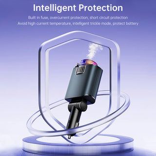120W Super Fast Car Charger Retractable Cable Ambient Light Smart Air Freshener