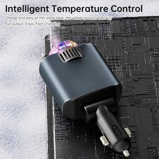 120W Super Fast Car Charger Retractable Cable Ambient Light Smart Air Freshener