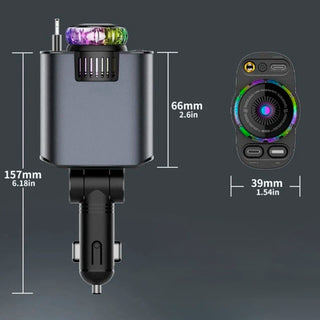 120W Super Fast Car Charger Retractable Cable Ambient Light Smart Air Freshener